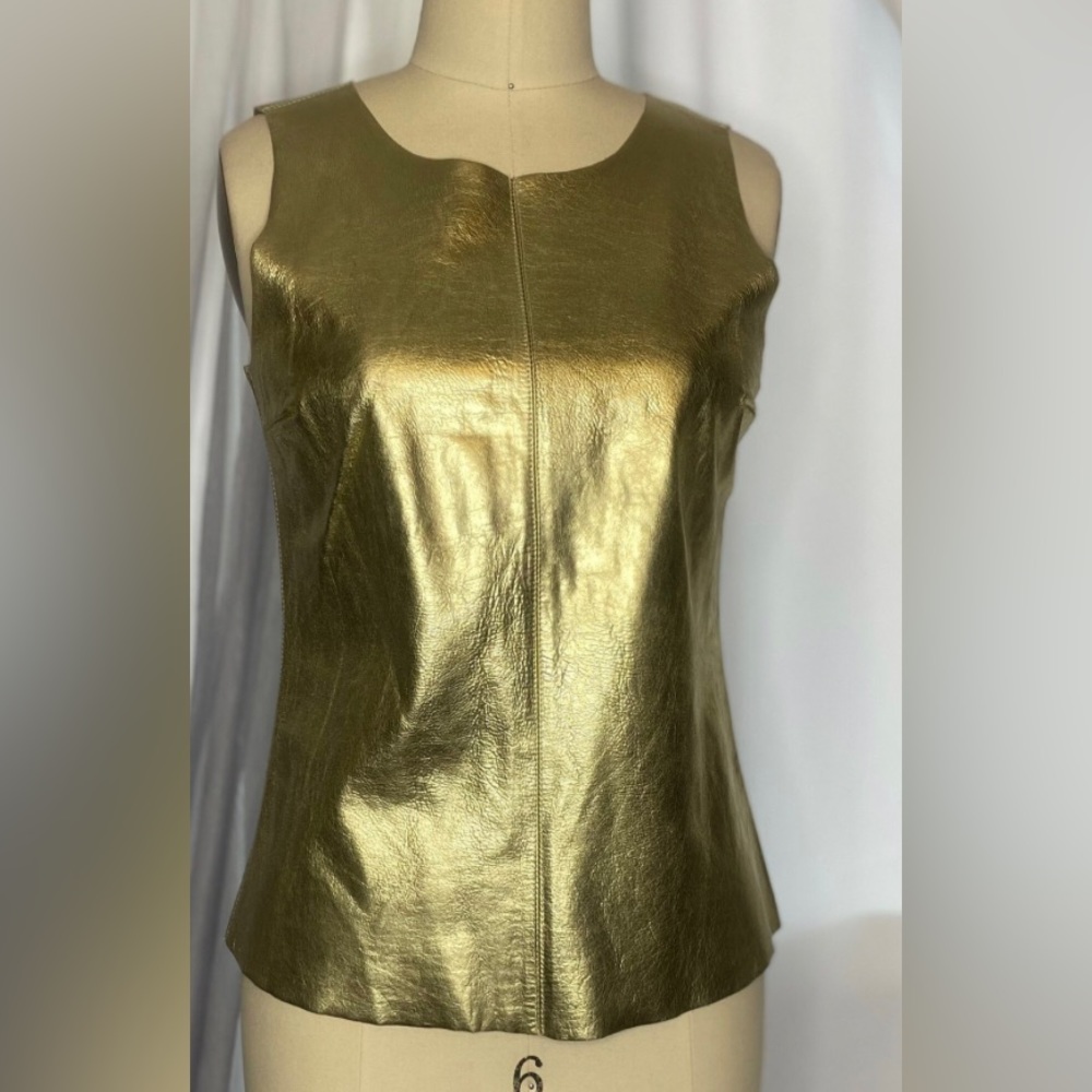 PJK Patterson J. Kincaid LAMB LEATHER GOLD TOP ❤️